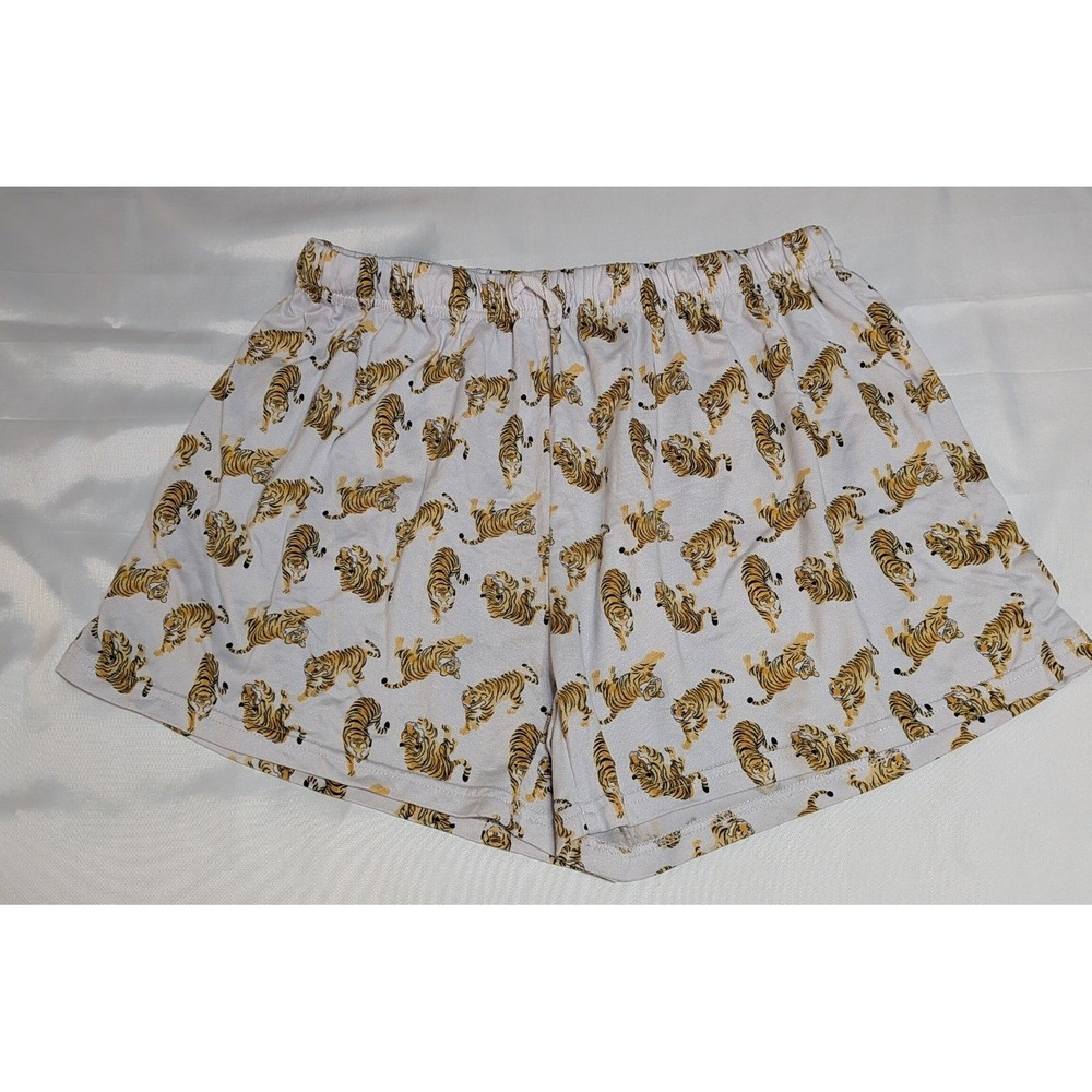 Royal Standard Pajama Shorts Womens Small Grey Tiger Print‎ Excellent Lounge PJs